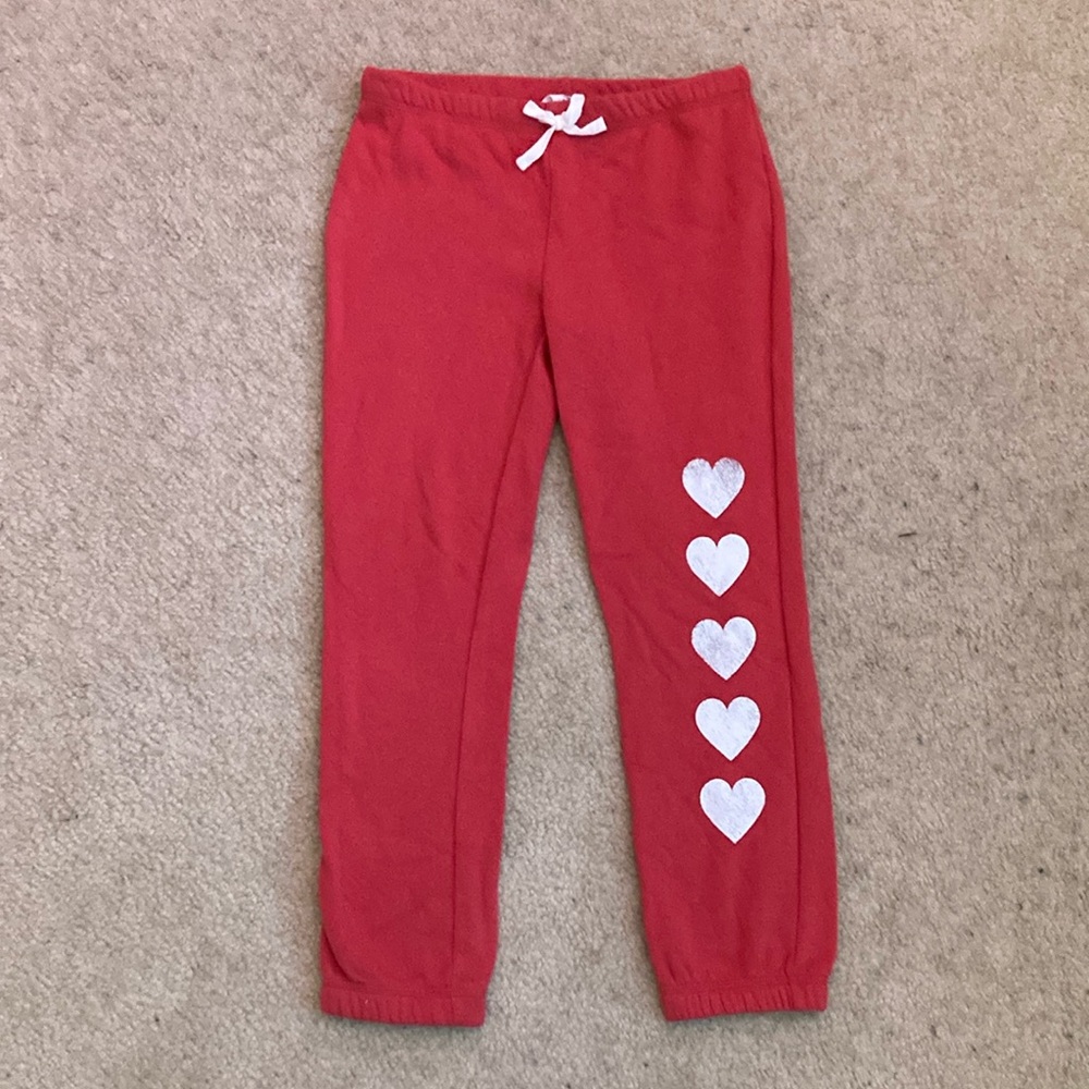 Grayson Threads Red and White Heart Joggers